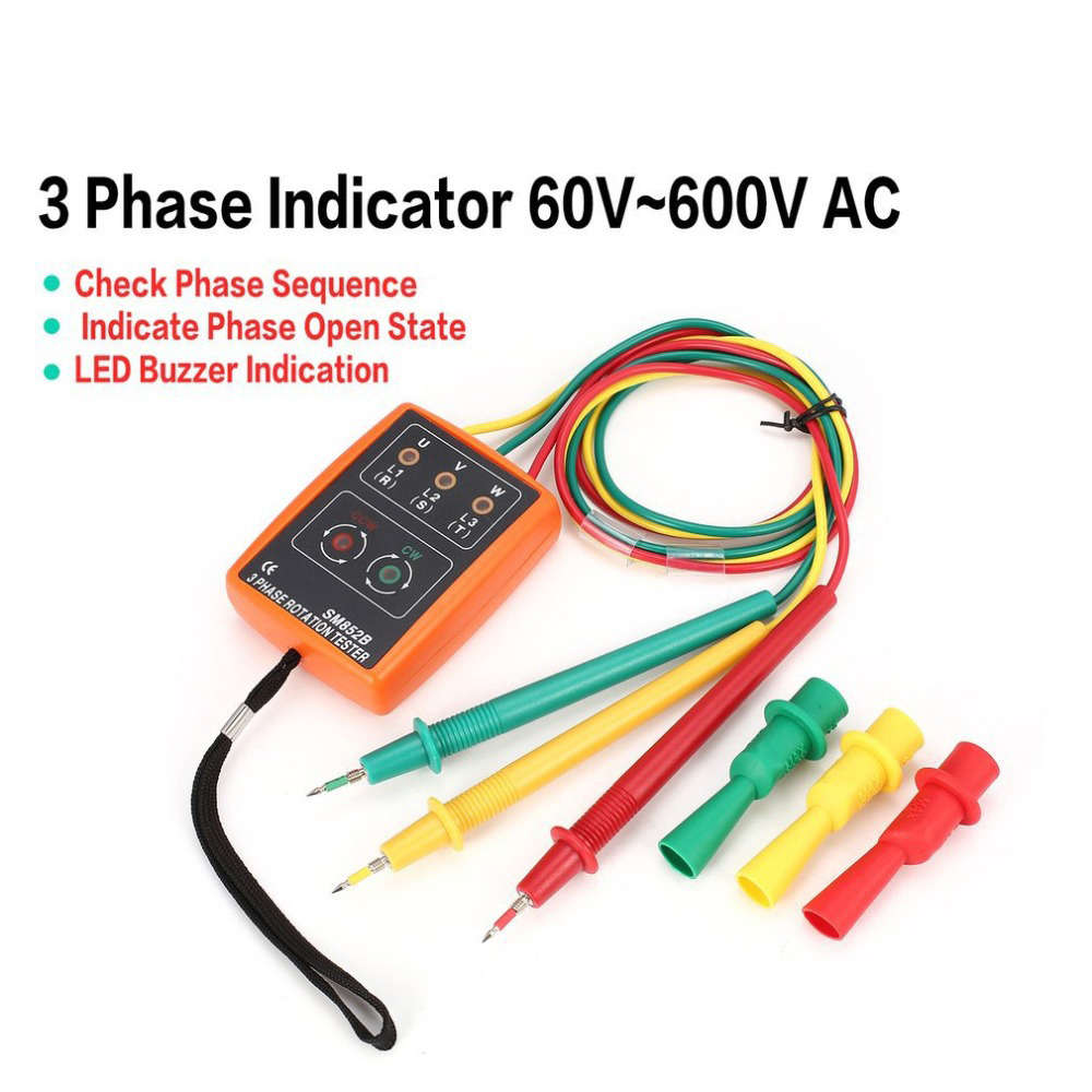 3 Phase Sequence Presence Rotation Tester Indicator Detector Meter