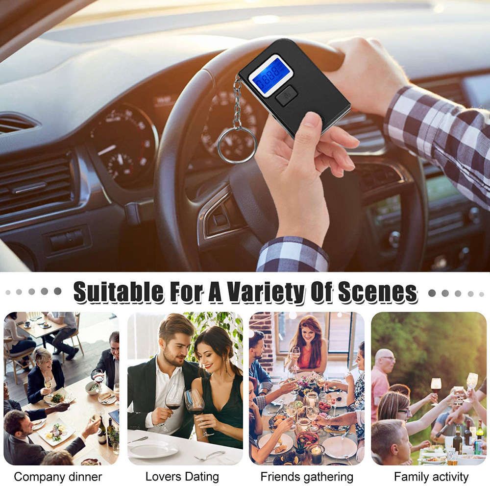 Portable Professional Breath Alcohol Detector with Digital LCD Display