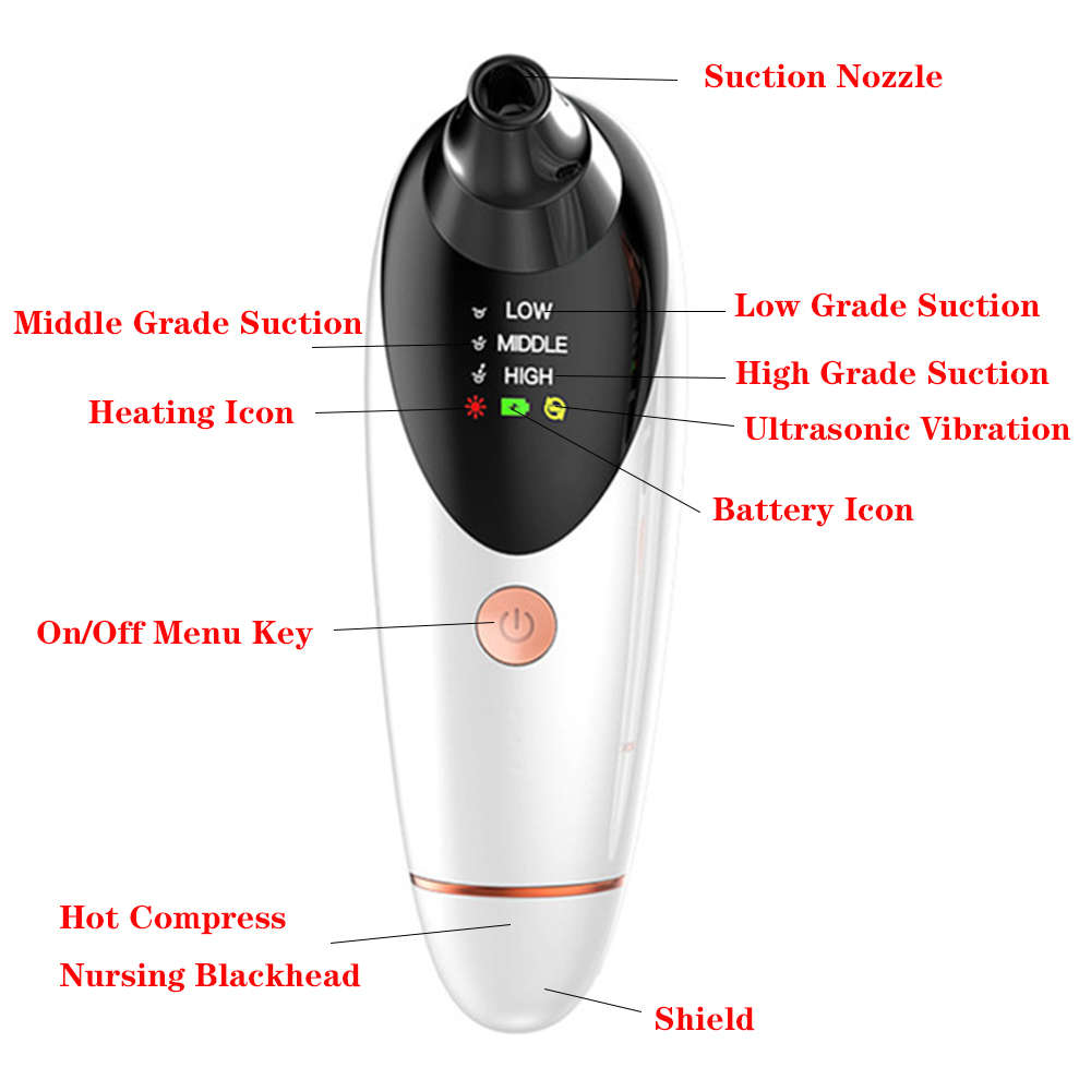 Portable Electric Hot Compress Vacuum Blackhead Remover Extractor