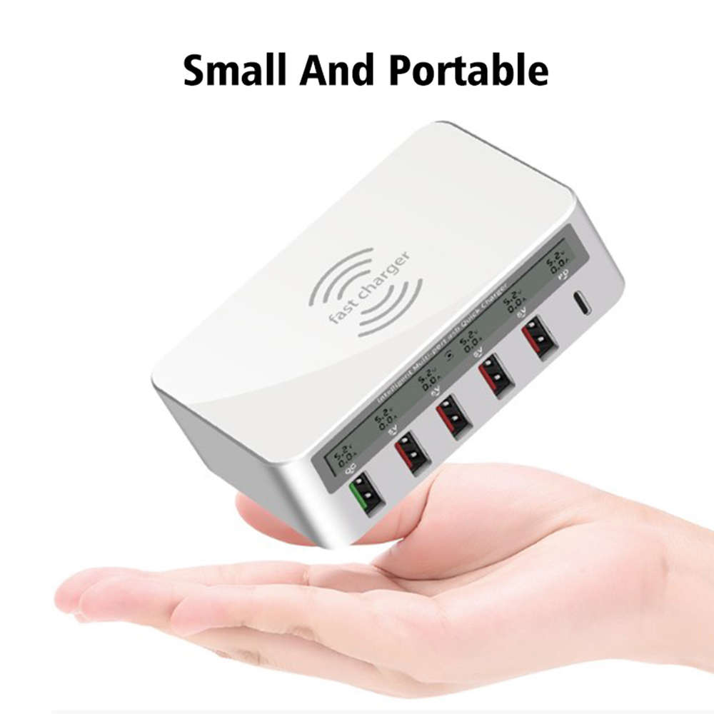 5 Port USB Charger HUB QC3.0 Fast Charger Station Dock & Organizer