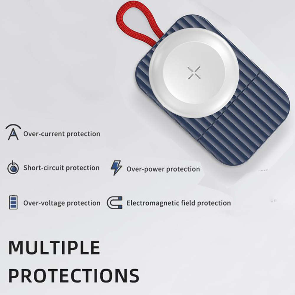 Portable Magnetic Wireless Charger Pad for Apple Watch Series - Blue