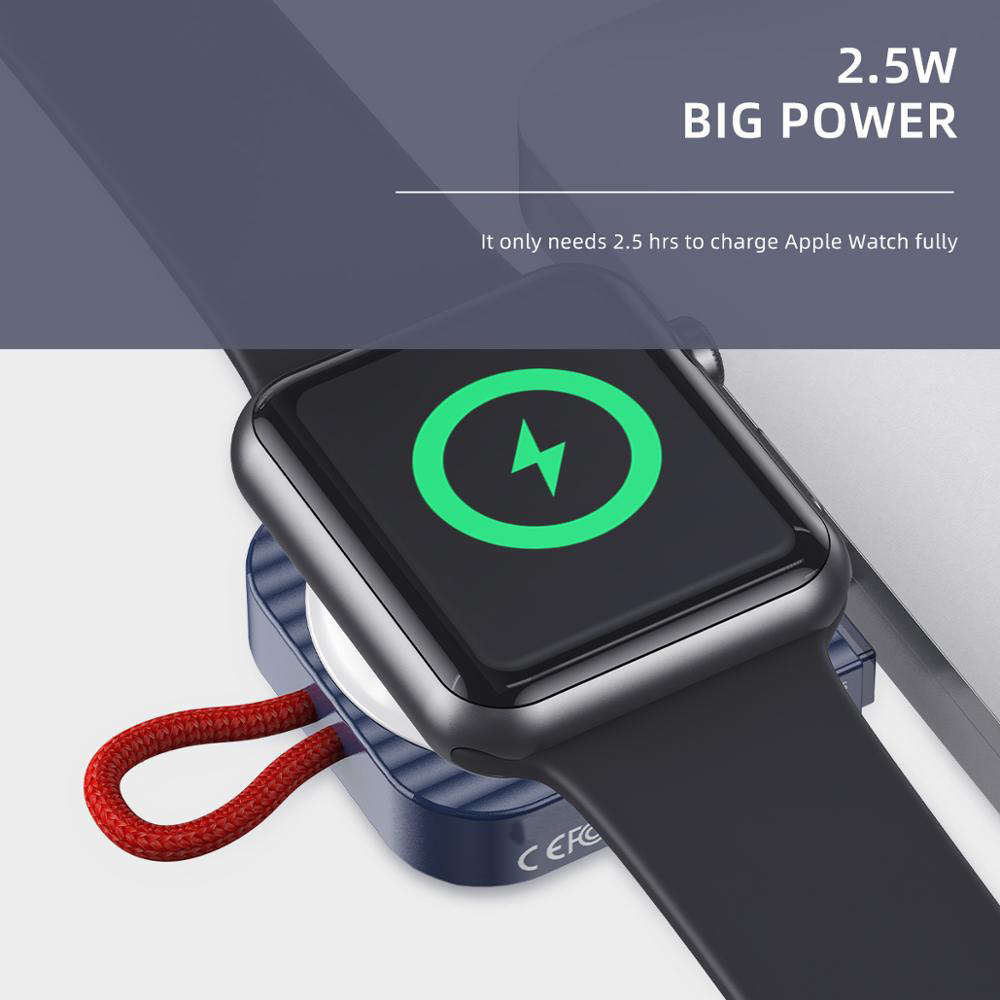Portable Magnetic Wireless Charger Pad for Apple Watch Series - Blue