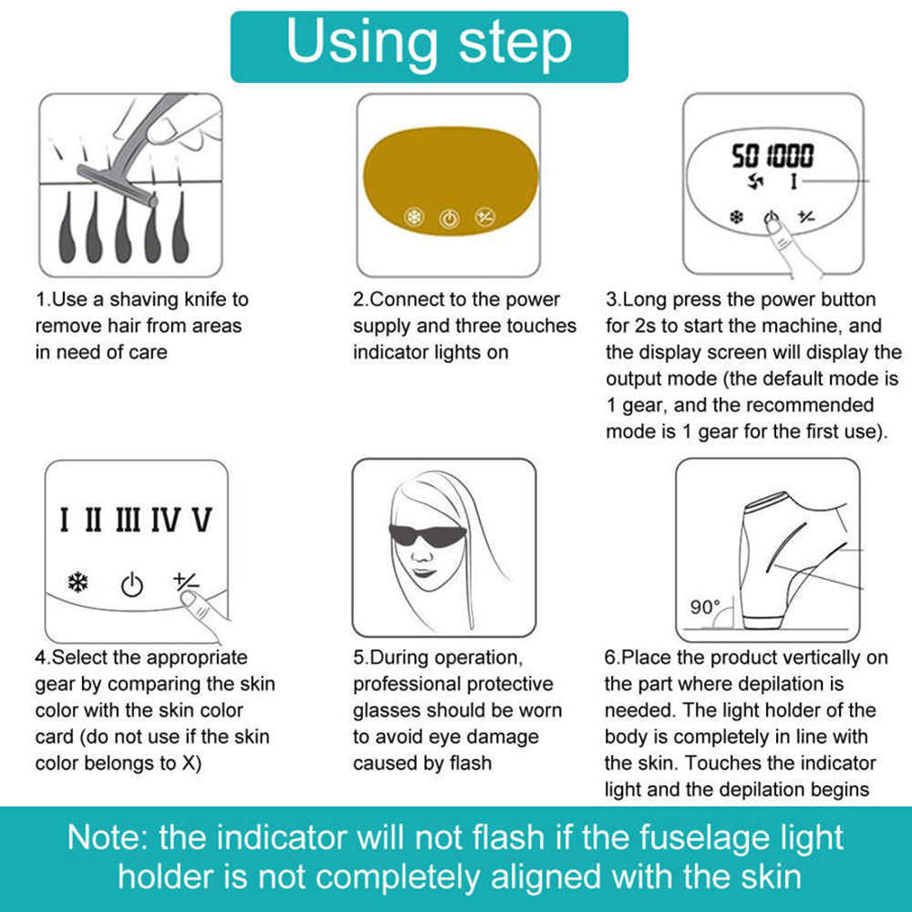 Portable Electric 500,000 Flashes Painless Laser Hair Removal Epilator