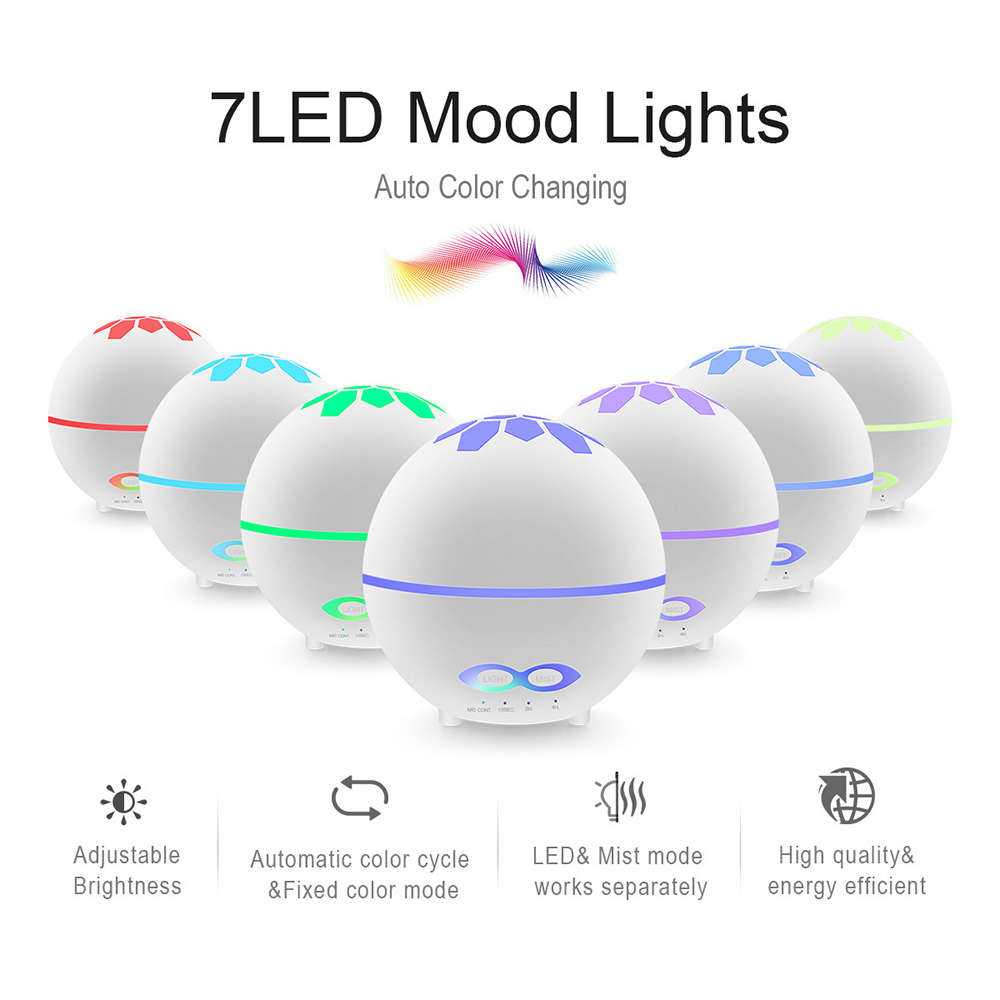 400ml Essential Oil Aroma Diffuser With 7 Color Light & Remote Control