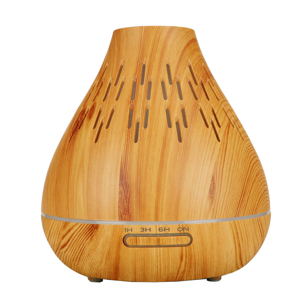 400ml Essential Oil Aroma Diffuser With 7 Color Light - Light Wood Grain
