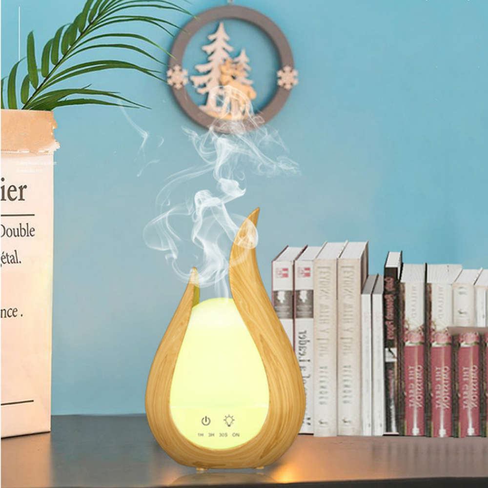7 Soothing Color Essential Oil Aroma Diffuser Humidifier - Light Wood Grain