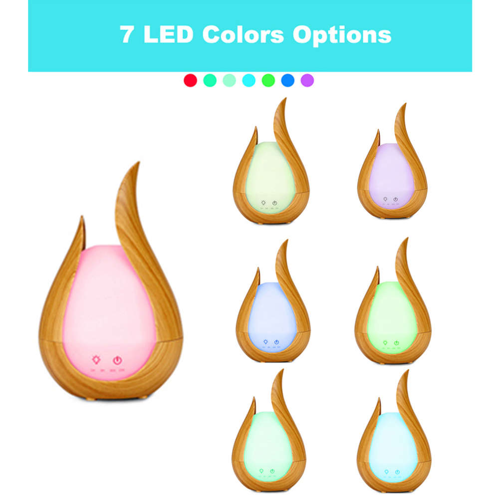 7 Soothing Color Essential Oil Aroma Diffuser Humidifier - Light Wood Grain