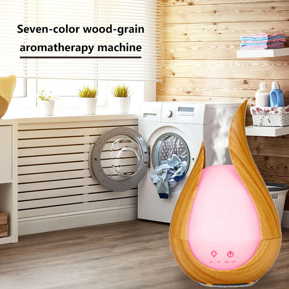 7 Soothing Color Essential Oil Aroma Diffuser Humidifier - Light Wood Grain