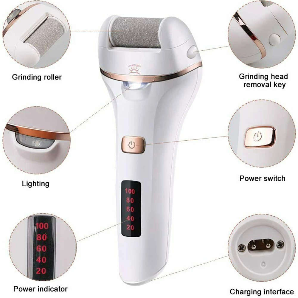 Portable 2-in-1 Electric Foot File Dead Dry Skin Callus Remover