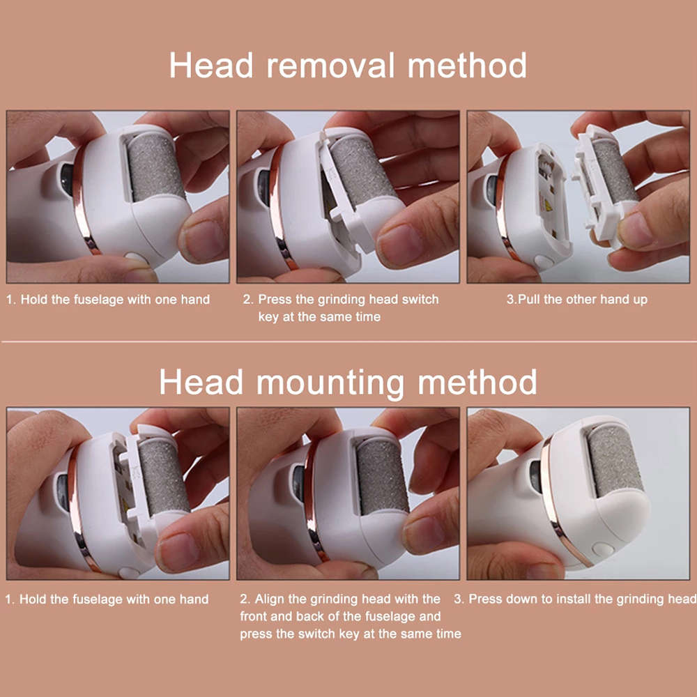 Portable 2-in-1 Electric Foot File Dead Dry Skin Callus Remover