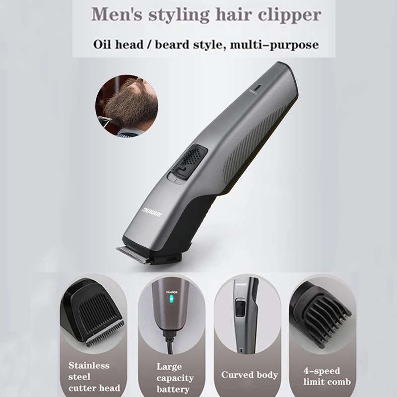 Professional Rechargeable Men's Styling Hair Clipper With 4 Limit Comb