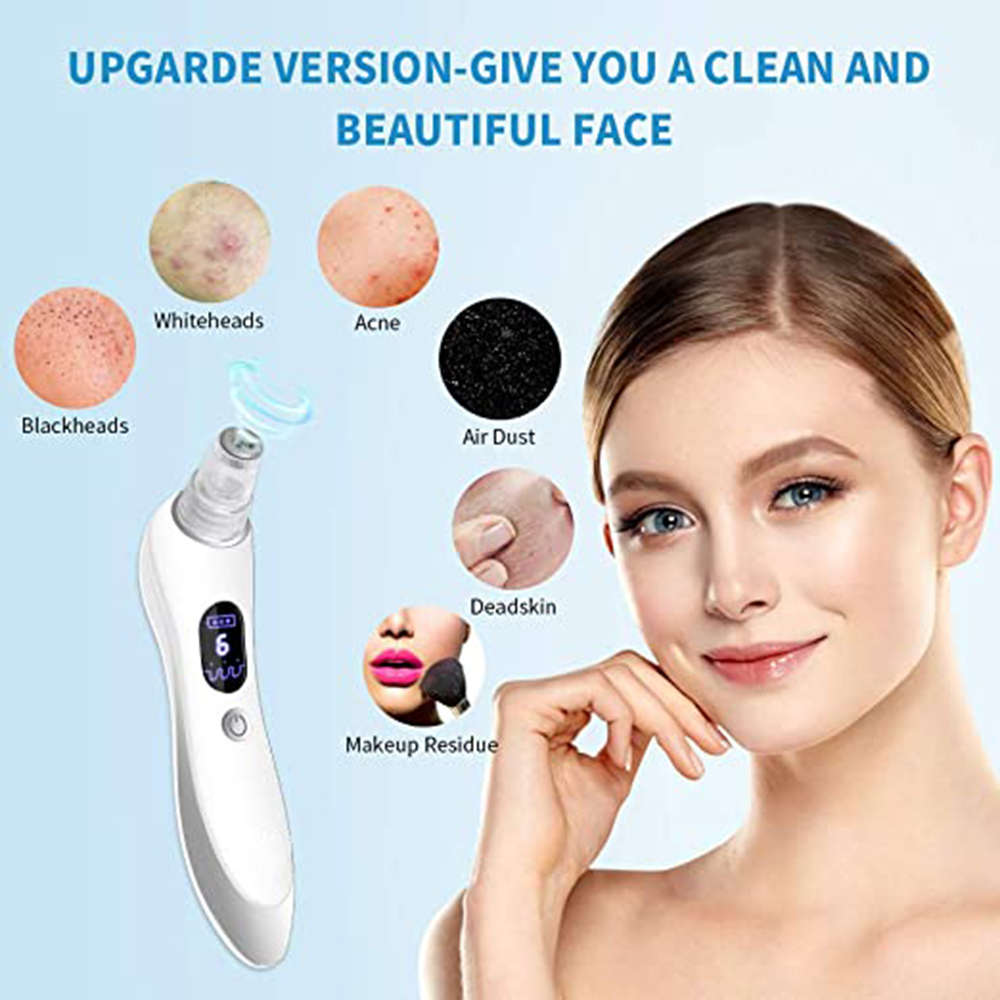 Electric Pore Vacuum Acne Comedone Extractor Kit with 6 Levels - Gray