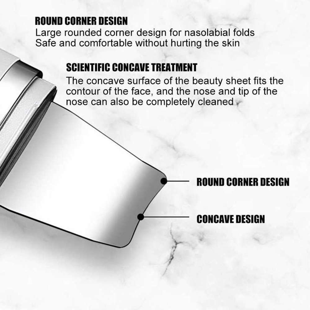 Ultrasonic Deep Face Cleaning Machine Skin Scrubber Shovel - White