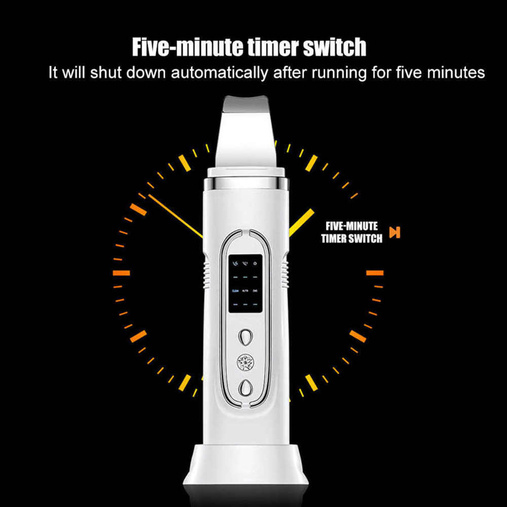 Ultrasonic Deep Face Cleaning Machine Skin Scrubber Shovel - White