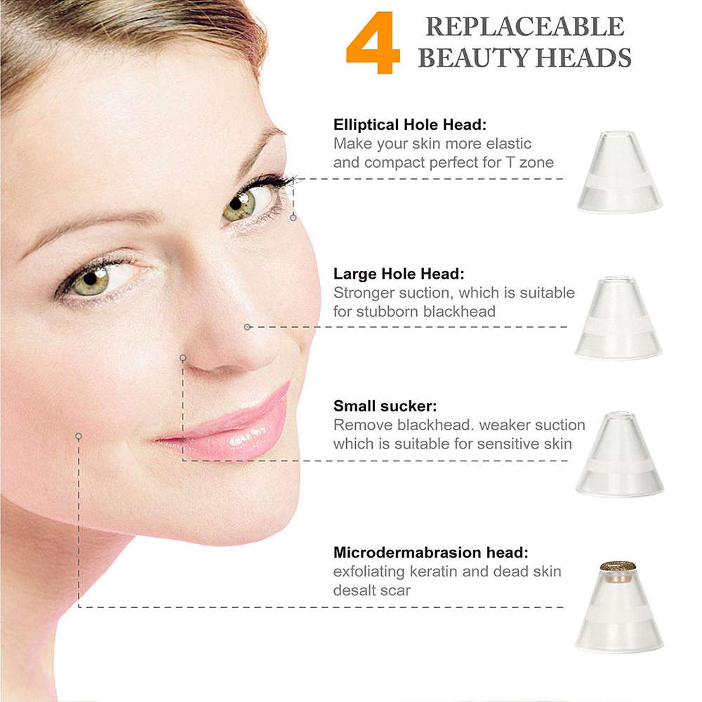 Multifunctional Vacuum Blackhead Remover Facial Pore Cleaner - White