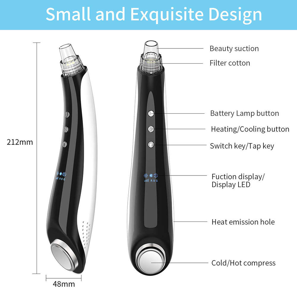 Blackhead Remover Vacuum with Hot & Cold Compress Pimple Pore Extractor