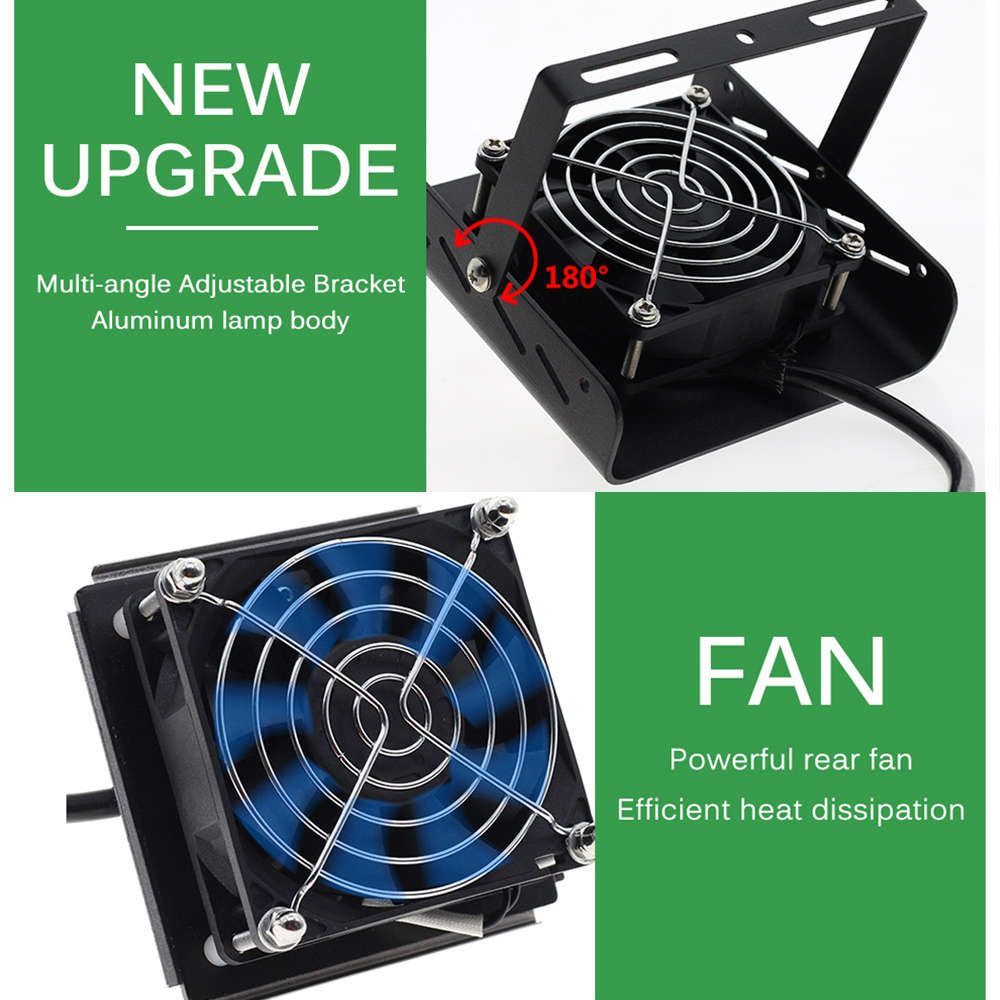 50W LED Full Spectrum Indoor Plants Grow Light with Rear Fan Hooks