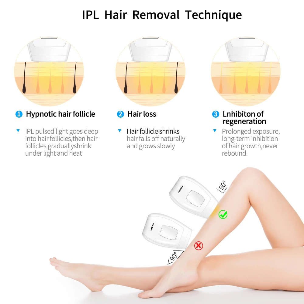 Professional 500000 Flash Mini IPL Epilator Permanent Hair Removal