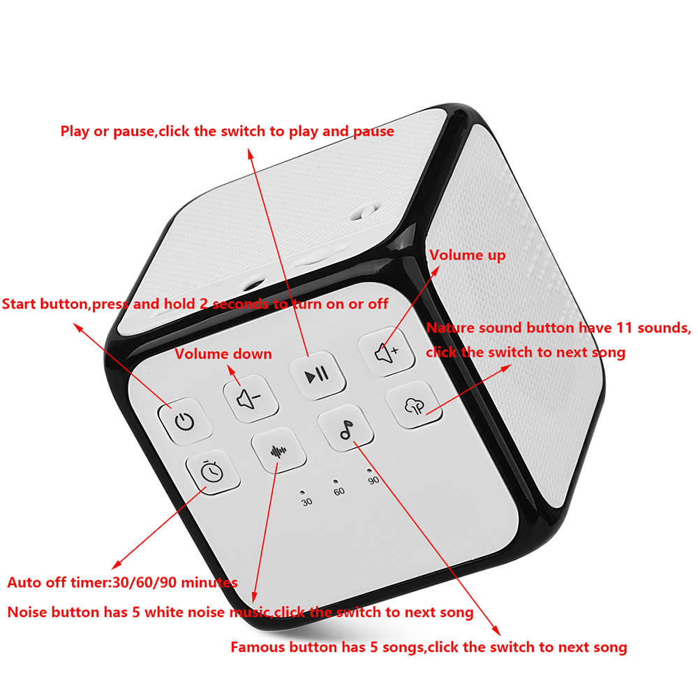Portable White Noise Machine Support Earphone Jack & TF Card Reader