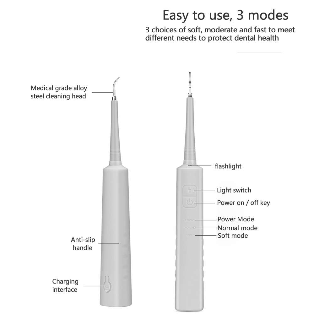 Portable Electric Sonic Dental Calculus Remover with LED Light