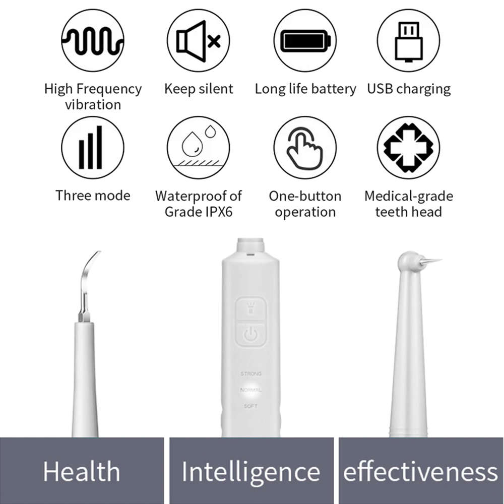 Portable Electric Sonic Dental Calculus Remover with LED Light