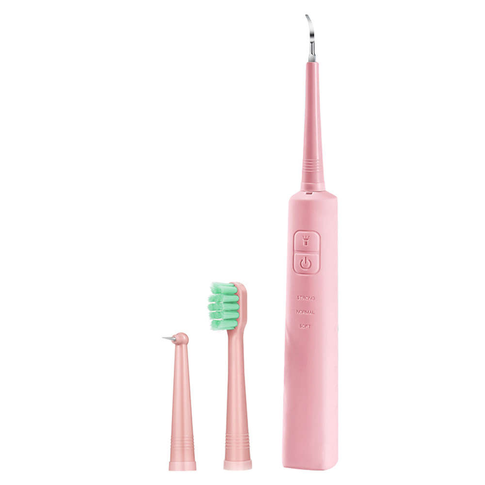 Portable Electric Sonic Dental Calculus Remover with LED Light - Pink