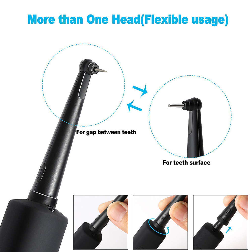 Household Electric Sonic Dental Calculus Remover with LED Light - Black