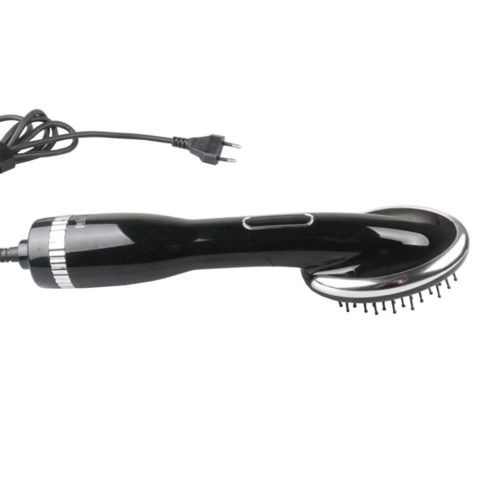 Portable 2 in 1 Grooming Hair Dryer Blower with Slicker Brush - Black