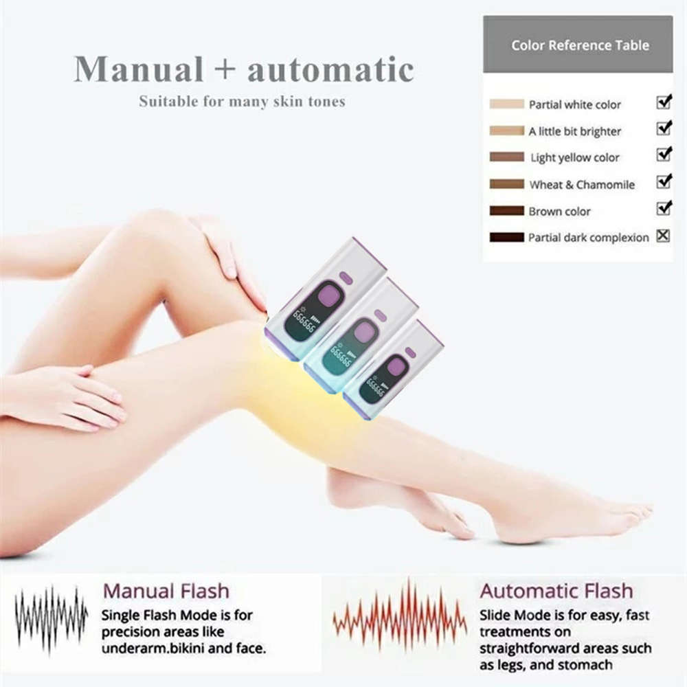 Professional 990000 Flash IPL Laser Hair Removal Epilator Machine Purple