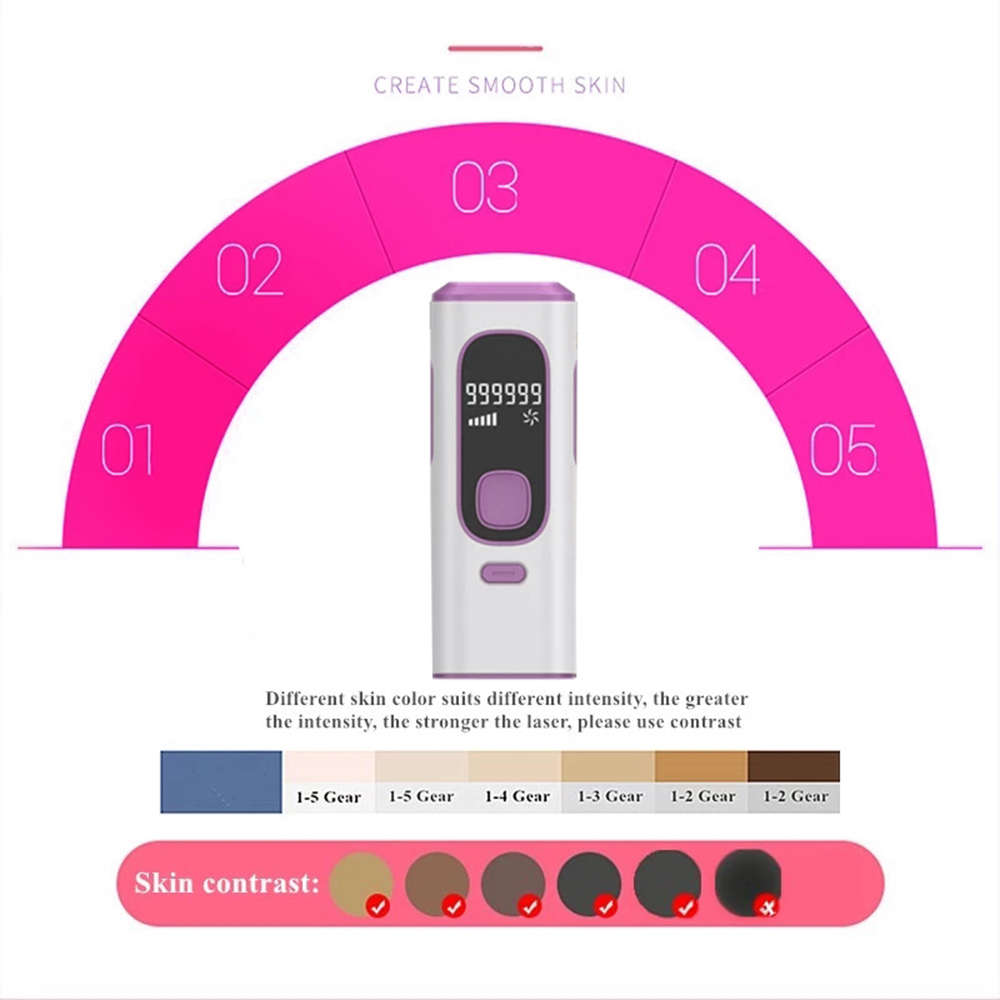 Professional 990000 Flash IPL Laser Hair Removal Epilator Machine Purple