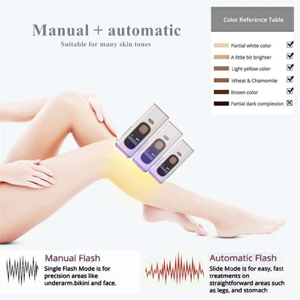 Professional 990000 Flash IPL Laser Hair Removal Epilator Machine Gold