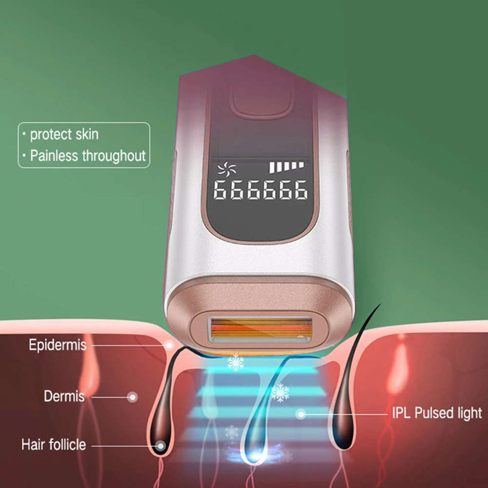 Professional 990000 Flash IPL Laser Hair Removal Epilator Machine Gold