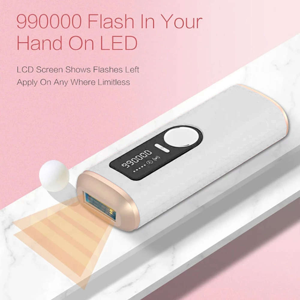 990000 Flash Permanent Painless LCD IPL Epilator Hair Remove - White