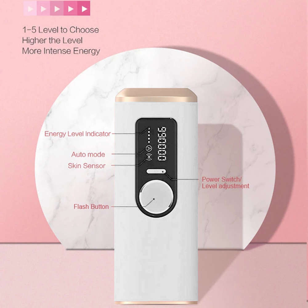 990000 Flash Permanent Painless LCD IPL Epilator Hair Remove - White