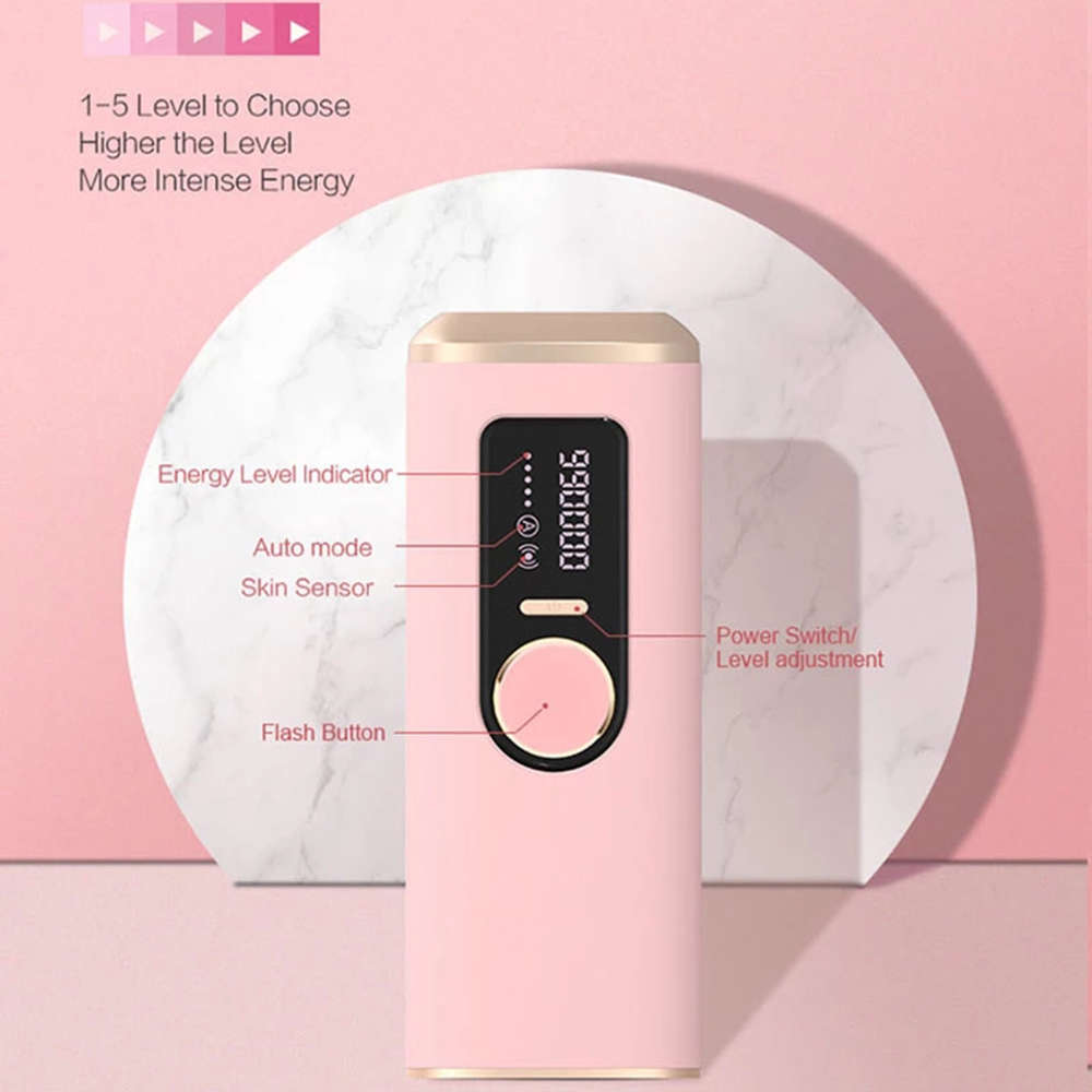 990000 Flash Permanent Painless LCD IPL Epilator Hair Remove - Pink