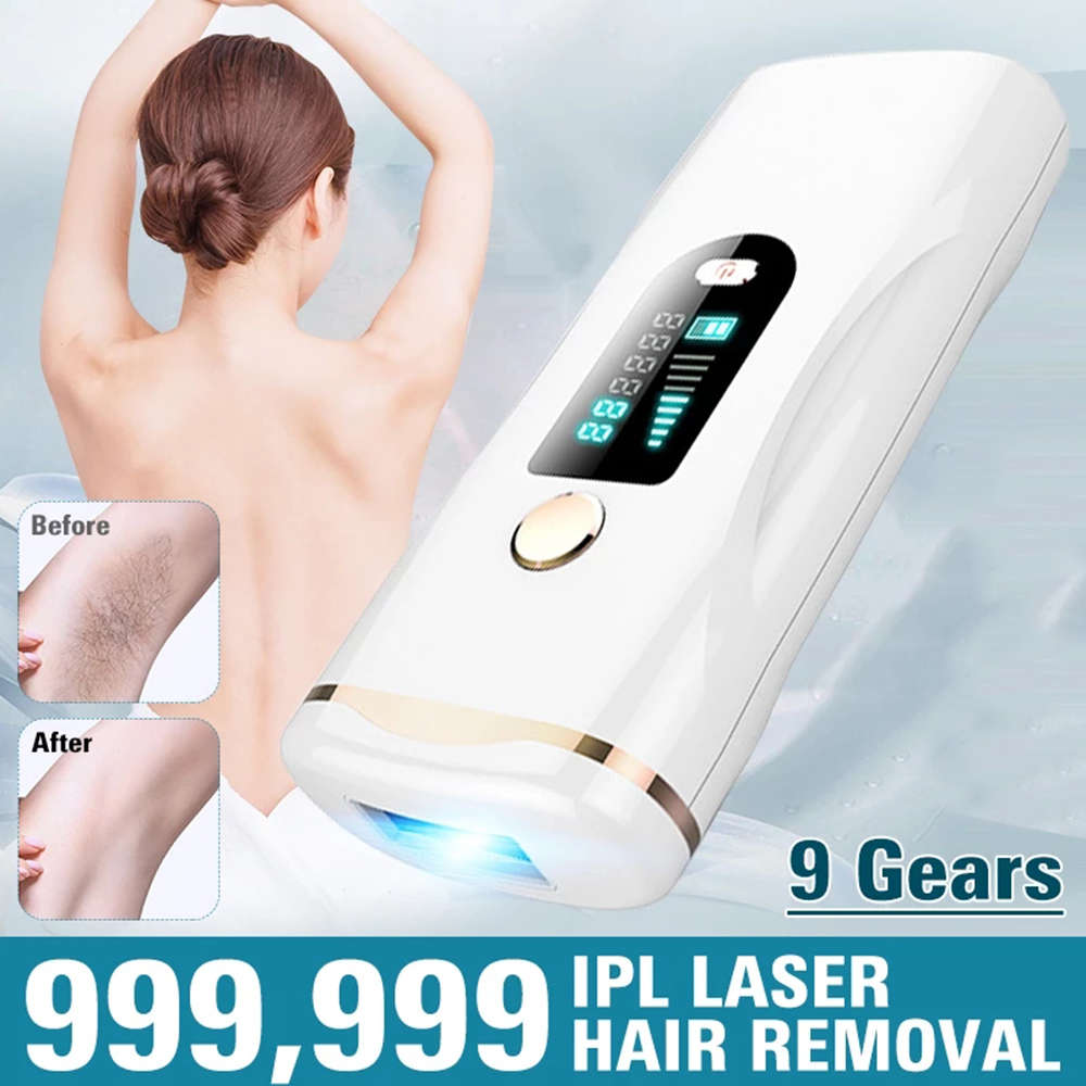 9 Energy Levels 999999 Flashes IPL Hair Removal Epilator Permanent - White
