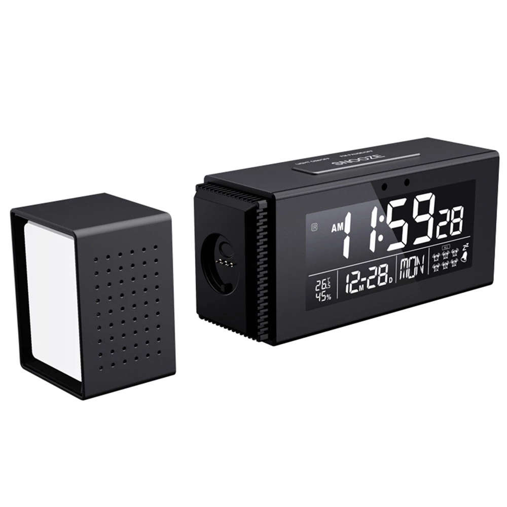 Digital Alarm Clock with 7 Color Night Light Humidity IR Function FM Radio