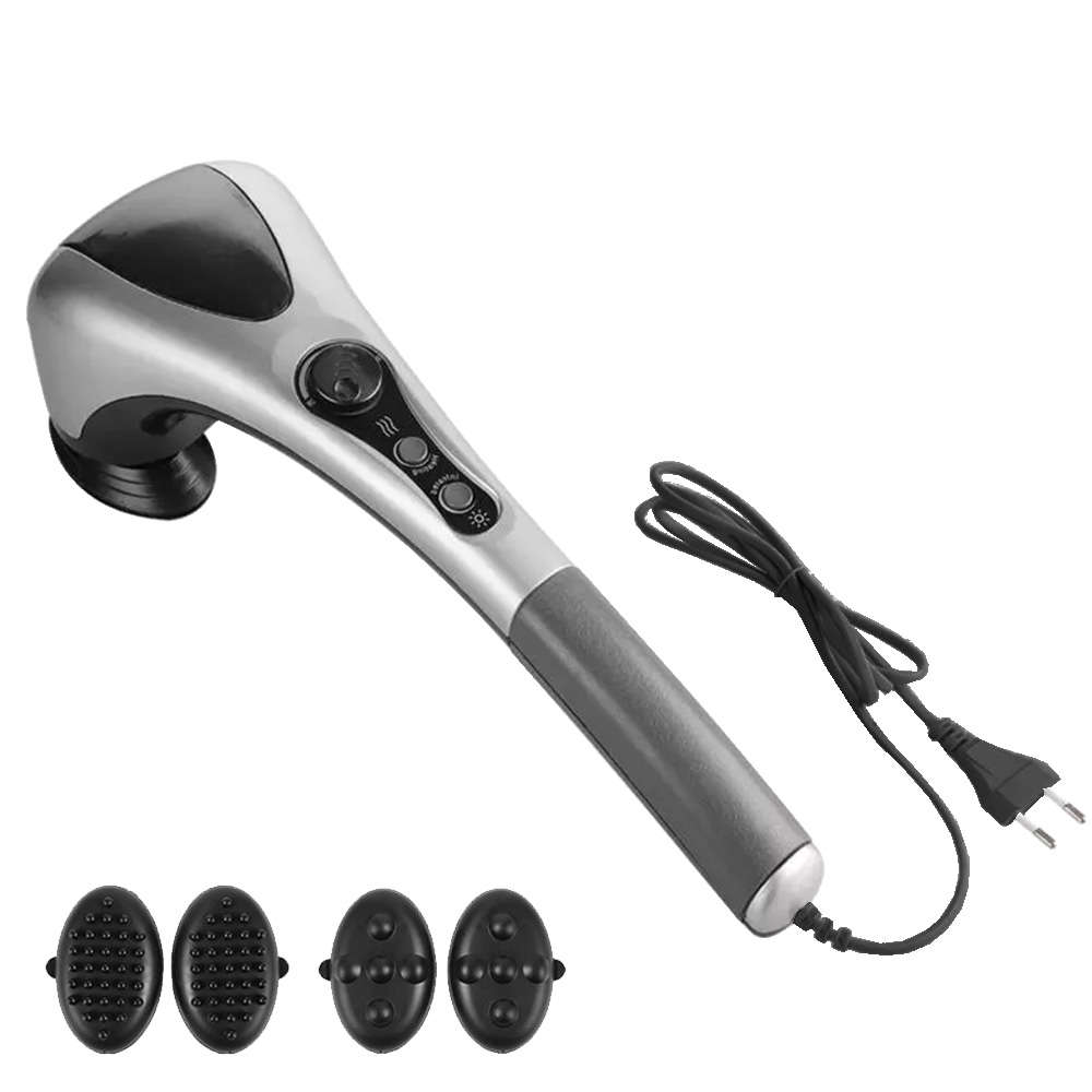 Electric Handheld Dual-head Roller Back Hot Compress Massage Stick