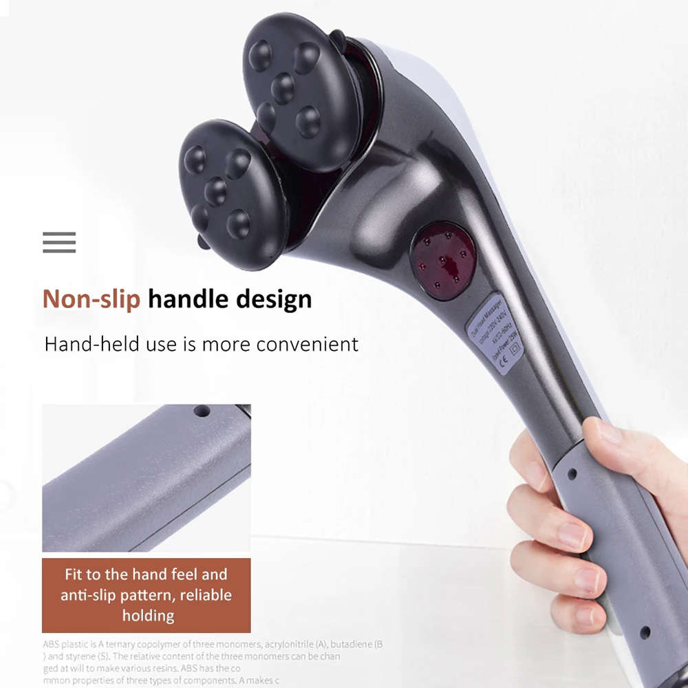 Electric Handheld Dual-head Roller Back Hot Compress Massage Stick