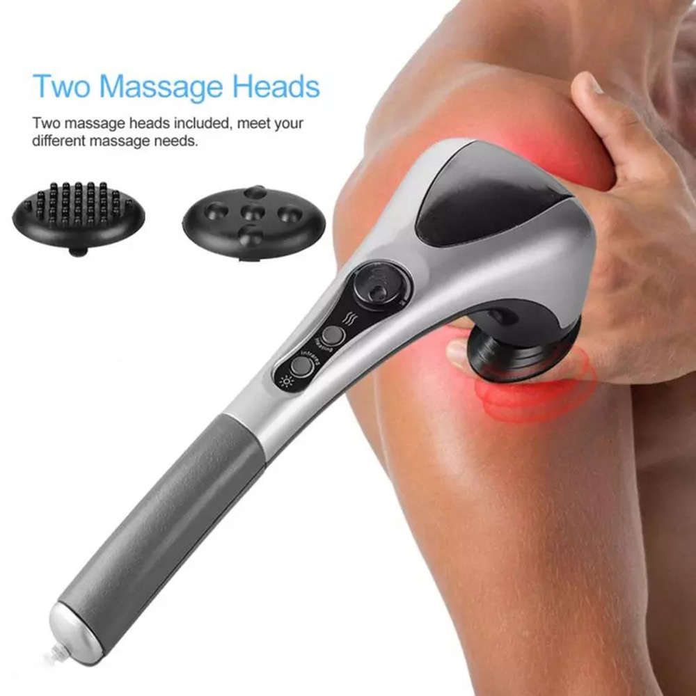 Electric Handheld Dual-head Roller Back Hot Compress Massage Stick