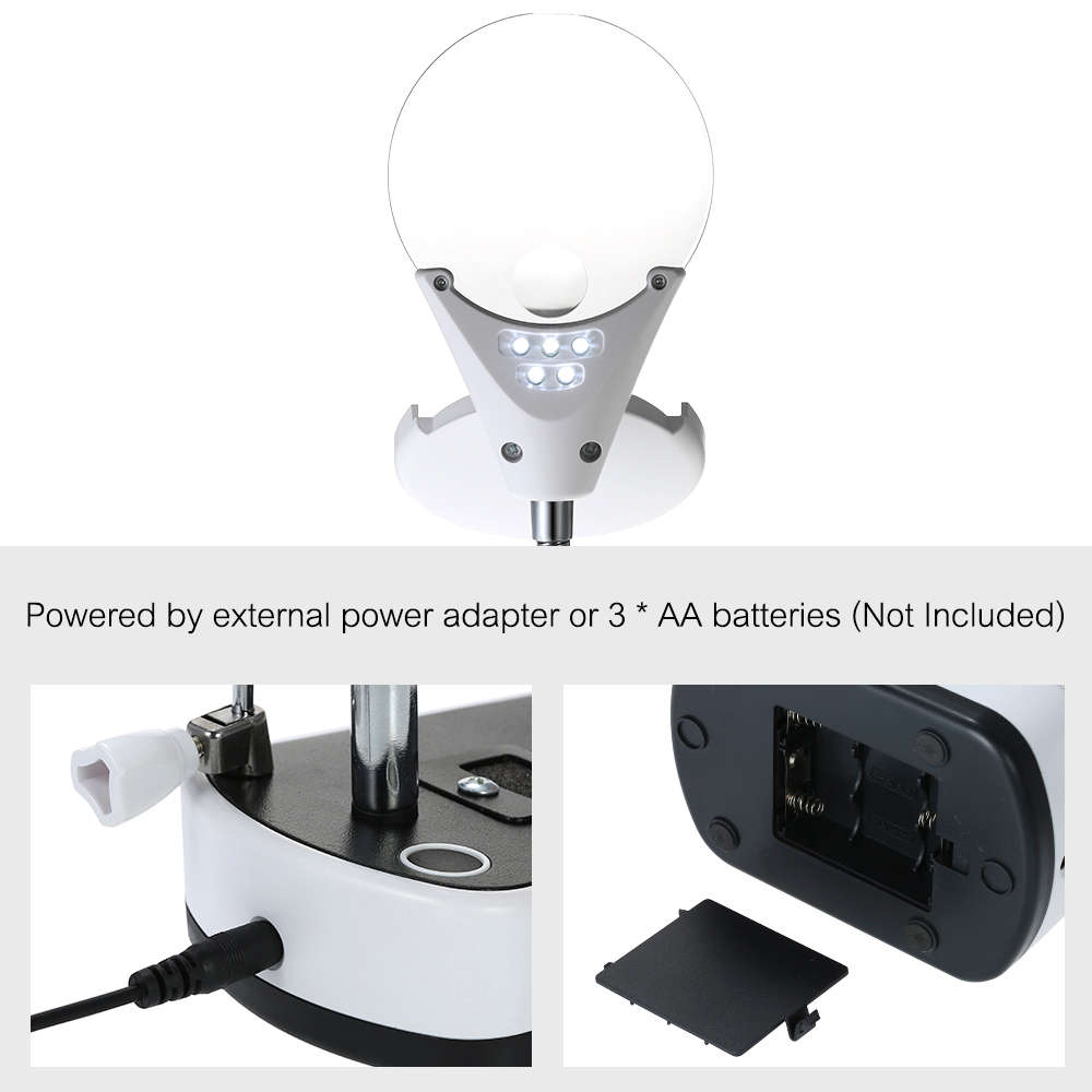 Hands Free LED Auxiliary Clip Desk Lamp Magnifier with 5 LED Light