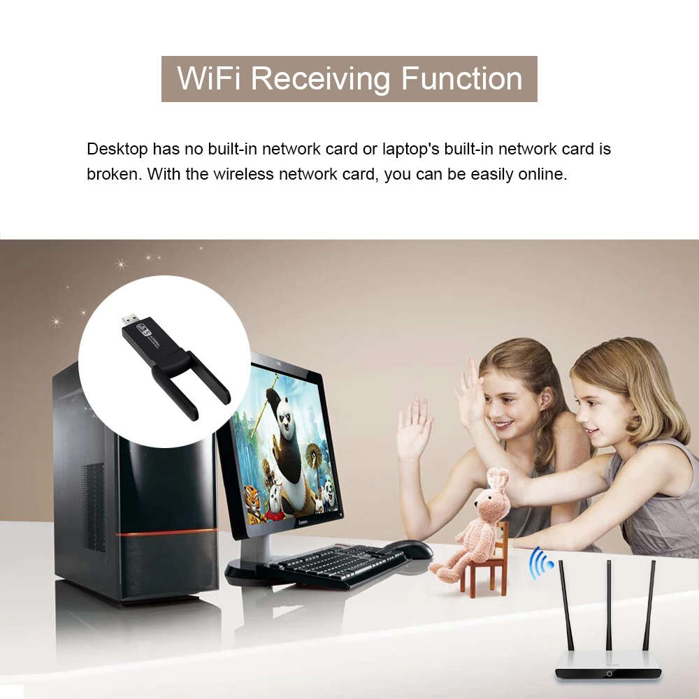 1200Mbps Dual Band USB 3.0 RTL8812BU Wireless USB Wifi Lan Adapter