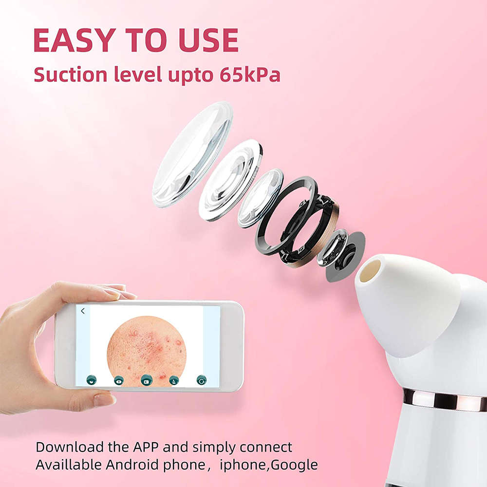 2 in 1 WiFi Visual Electric Blackhead Remover & Eye Massager - Silver