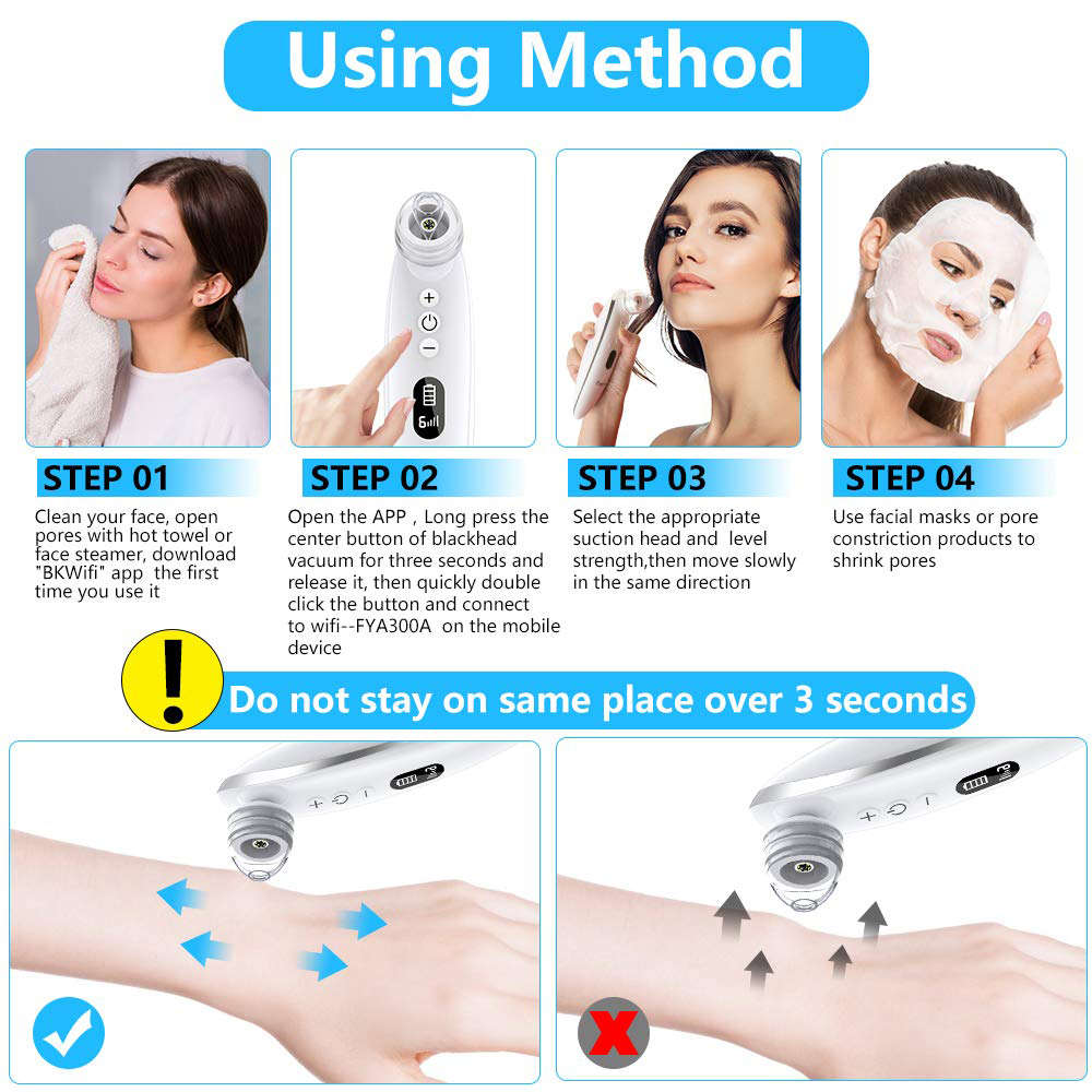 20X Magnification WIFI 5MP Visual Electric Acne Suction Blackhead Remover