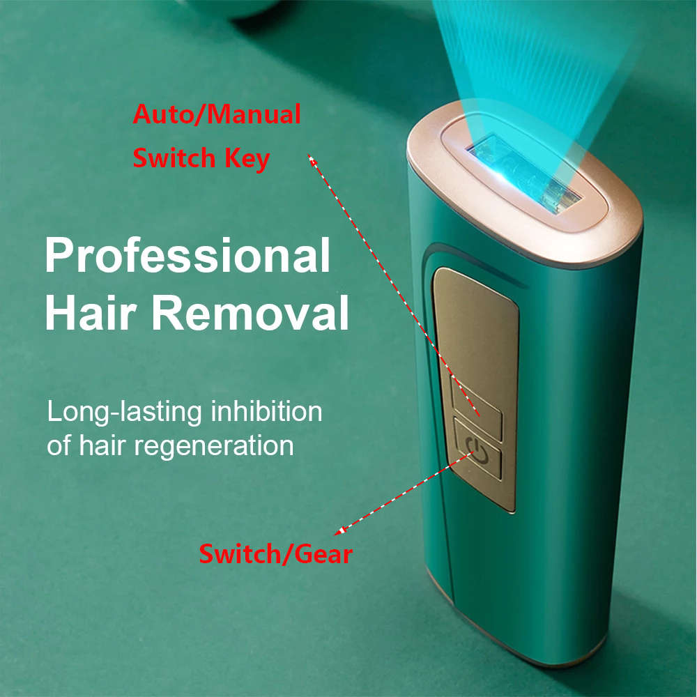 990000 Flash Permanent Painless IPL Laser Epilator Hair Removal - Green