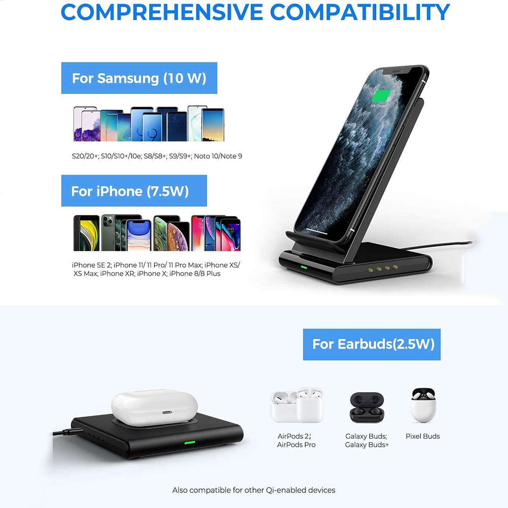 2-in-1 Magnetic Wireless Charger Stand for iPhone 12 Pro 12/Airpods Pro