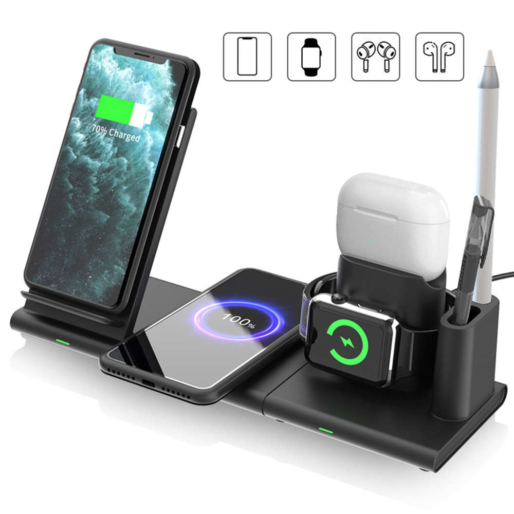 5-in-1 Magnetic Wireless Charging Station - Black