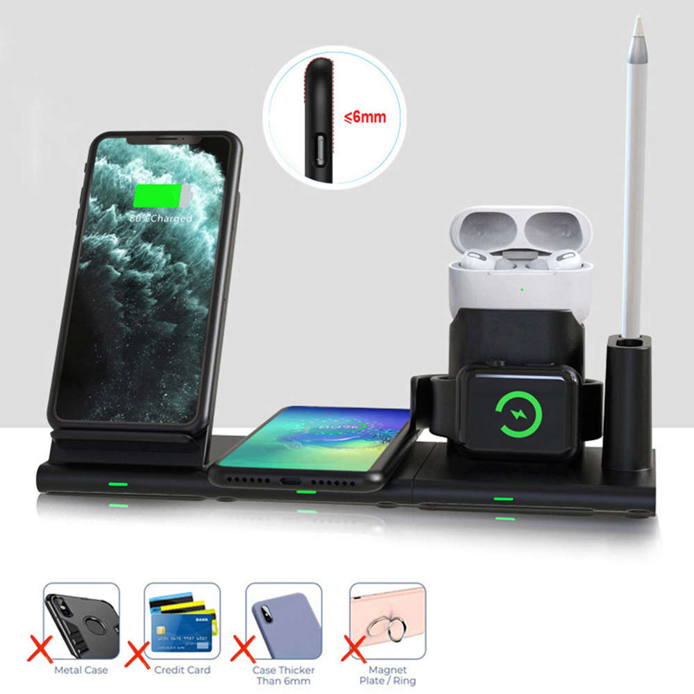 5-in-1 Magnetic Wireless Charging Station - Black