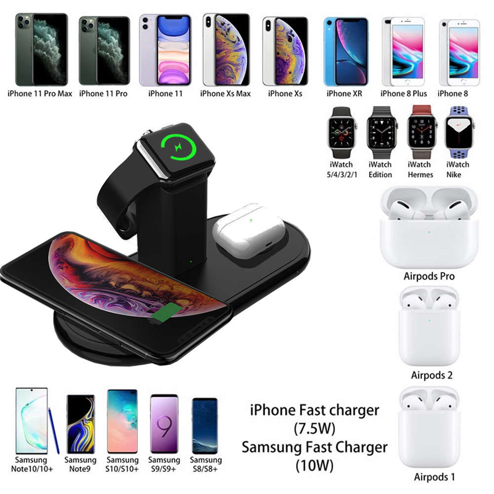 3 In 1 Qi Fast Wireless Charger For iPhone 12 Pro/Airpods Pro/Apple Watch