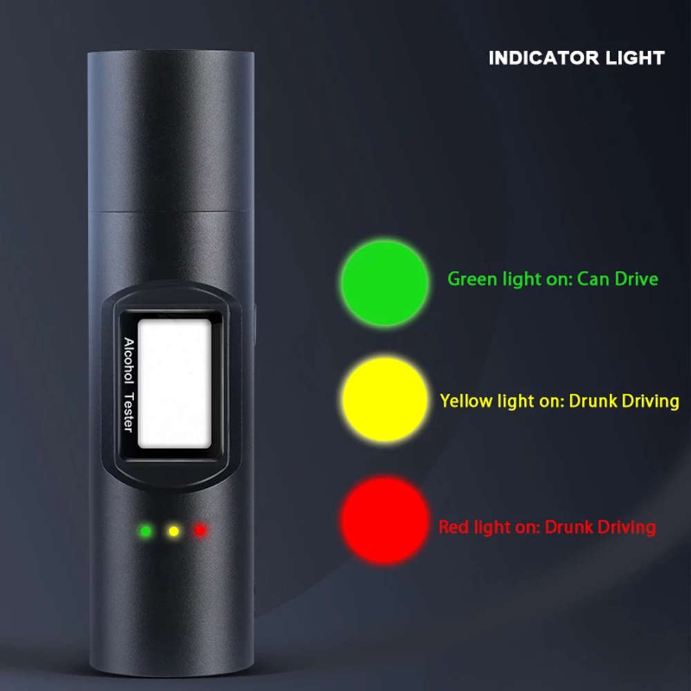 Portable Aluminum Digital Breathalyze Alcohol Tester with LCD Display